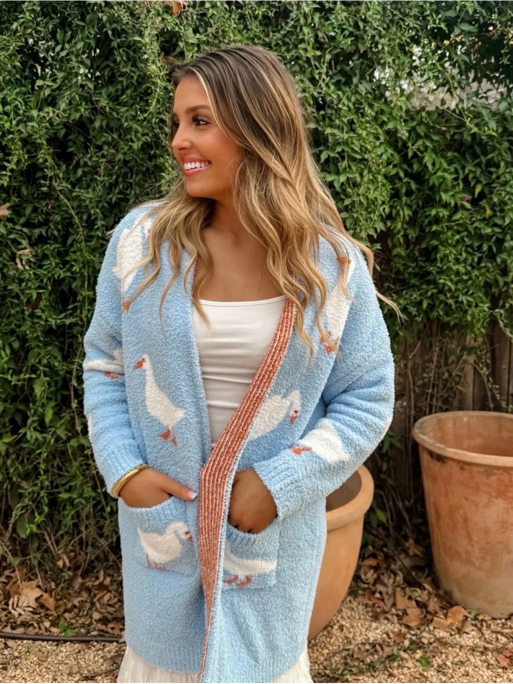 Blakeley Plus Farm Girl Cloud Cardigan in Blue Ducks